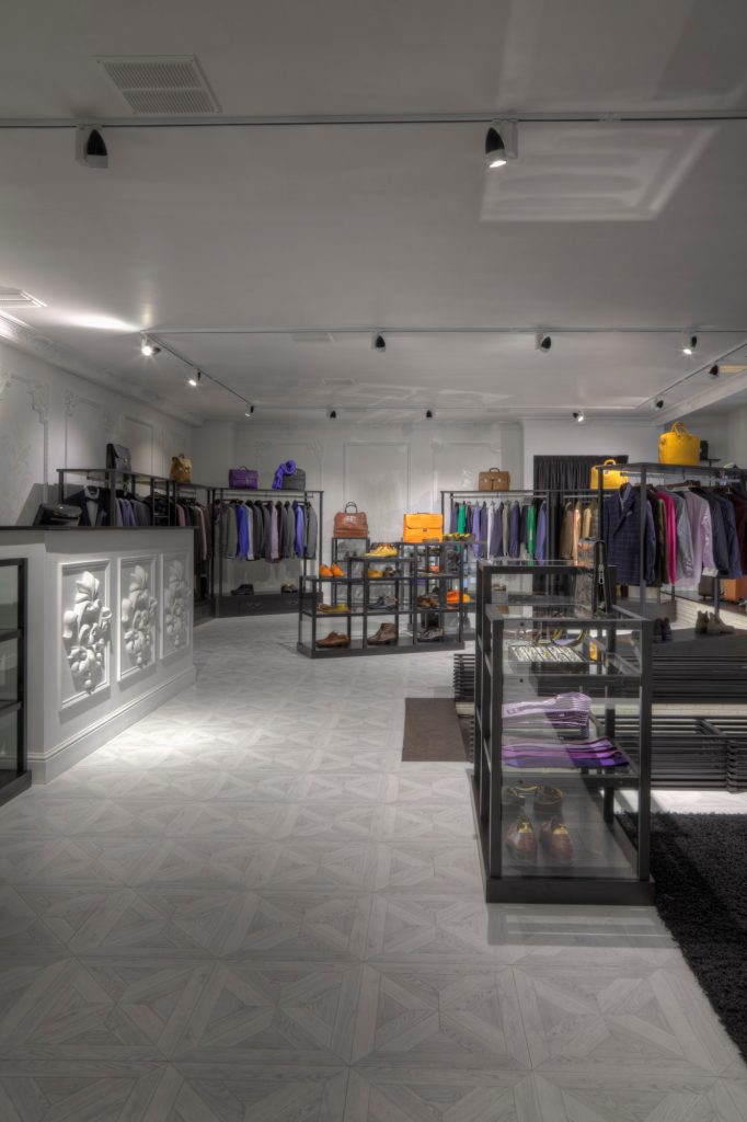 Inicio 2 Suits and shoes in clothing store for men